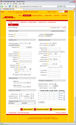 DHL.ca Shipping Form